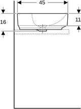 Geberit VariForm Aufsatzwaschtisch rechteckig 60x45cm mit Hahnloch und KeraTect in Weiß