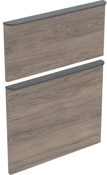 Geberit Smyle Schubladenfronten 2 Stück Nussbaum Hickory mit Griffen für WTU