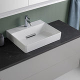 Geberit ONE Waschtischplatte 120 cm, Marmoroptik weiß matt, Ausschnitt mittig für Aufsatzwaschtisch
