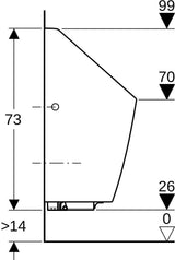Geberit Selva Urinal mit integrierter Steuerung, Generatorbetrieb, spülrandlos, weiß