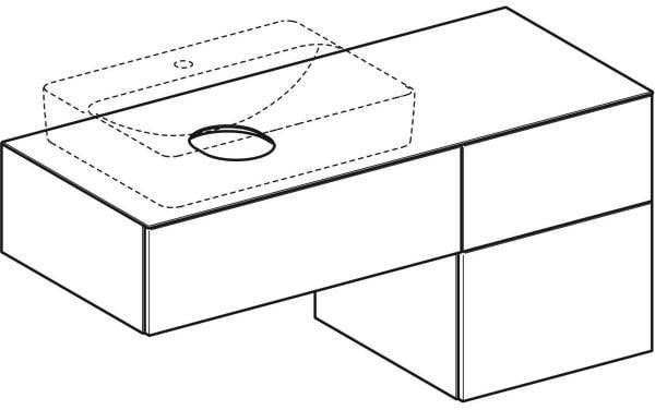 Geberit VariForm Waschtischunterbau 120 cm, 3 Schubladen, lava matt – Wandhängend