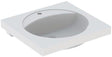 Geberit Preciosa Waschtisch 60 cm mit Ablagefläche, Hahnloch mittig, ohne Überlauf, weiß