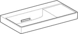 Geberit ONE Waschtisch 90x48 cm CleanDrain, Ablage rechts, ohne Hahnloch, KeraTect weiß