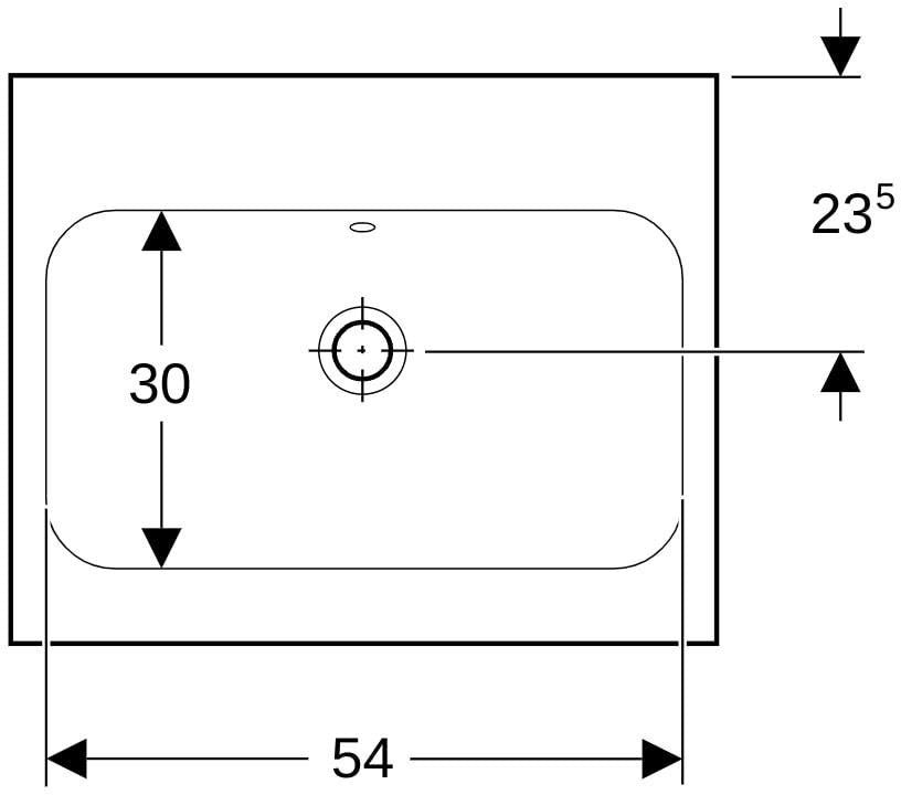 Geberit iCon Light Aufsatzwaschtisch 60x48 cm mit Hahnloch und Überlauf in Weiß