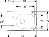 Geberit Renova Plan Wand-WC Tiefspüler Rimfree spülrandlos weiß KeraTect