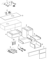 Geberit VariForm Unterschrank für Aufsatzwaschtisch, 135 cm, 3 Schubladen, weiß lackiert matt