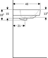 Geberit Renova Plan Doppelwaschtisch 130x48 cm mit Hahnloch und Überlauf in Weiß