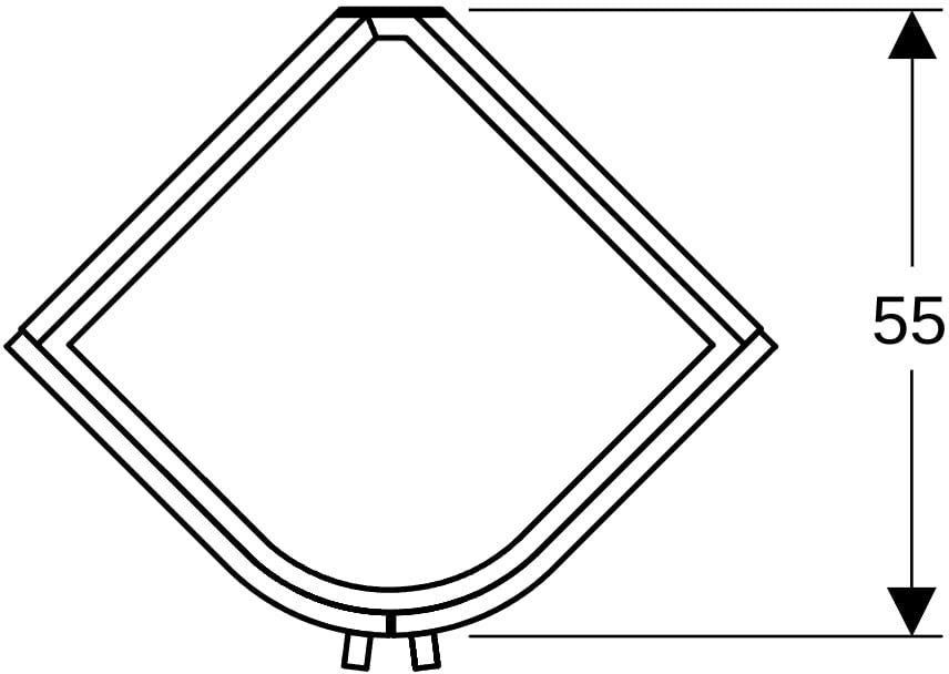 GEBERIT Renova Compact Eck-Waschtischunterschrank 69 cm, 2 Türen, weiß hochglanz