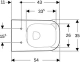 Geberit Smyle Wand-WC eckig Rimfree spülrandlos Tiefspüler weiß