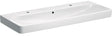 Geberit Smyle Waschtisch eckig 120x48 cm mit zwei Hahnlöchern und KeraTect Weiß