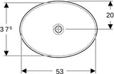 Geberit VariForm Einbauwaschtisch oval 55x40 cm, ohne Hahnloch, ohne Überlauf, weiß, KeraTect