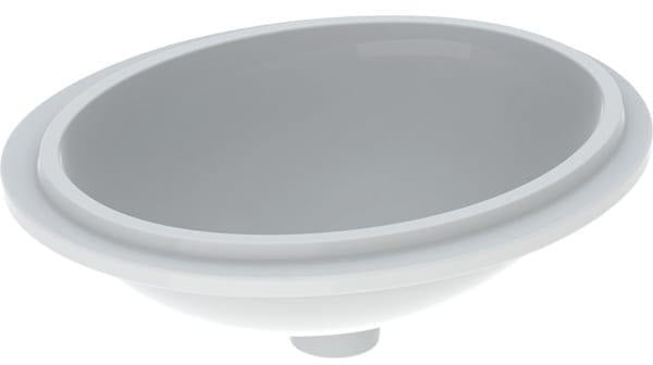 Geberit VariForm Unterbauwaschtisch oval 49,5 cm weiß KeraTect ohne Hahnloch