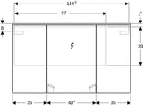 Geberit Option Plus Spiegelschrank mit LED-Beleuchtung, 3 Türen, 90 cm, verspiegelt