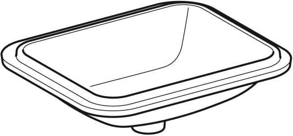 Geberit VariForm Unterbauwaschtisch 53x44 cm weiß KeraTect ohne Hahnloch und Überlauf