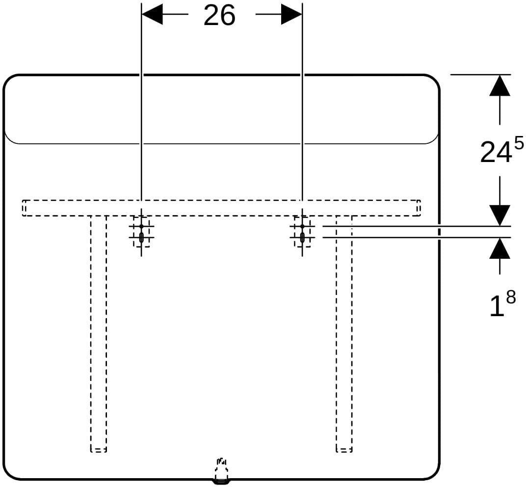 Geberit Option Lichtspiegel 90x65 cm mit LED-Beleuchtung oben – Aluminium gebürstet