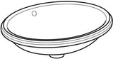 Geberit VariForm Unterbauwaschtisch oval 56x46 cm, weiß, KeraTect, ohne Hahnloch