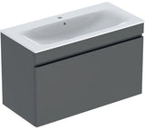 Geberit Renova Plan Waschtischset mit Unterschrank Nussbaum hell KeraTect 55 cm