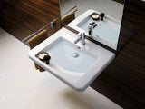 Geberit Renova Compact Waschtisch 60x37 cm mit Hahnloch und Überlauf, weiß