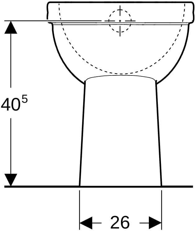 Geberit Renova Comfort Stand-WC Flachspüler erhöht barrierefrei, Abgang vertikal, weiß