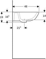 Geberit Renova Waschtisch 65x50 cm ohne Hahnloch, ohne Überlauf, weiß – Wandmontage
