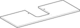 Geberit ONE Waschtischplatte 120 cm, Marmoroptik weiß matt, Ausschnitt mittig für Aufsatzwaschtisch