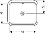 GEBERIT VariForm Unterbauwaschtisch 53x44 cm weiß KeraTect ohne Hahnloch
