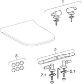 Geberit Smyle WC-Sitz eckig – schmales Design, Sandwichform, weiß, Duroplast, antibakteriell