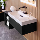 Geberit ONE Waschtisch 90x48 cm CleanDrain, Ablage rechts, ohne Hahnloch, KeraTect weiß