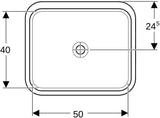 Geberit VariForm Unterbauwaschtisch 58x49 cm rechteckig ohne Hahnloch mit KeraTect