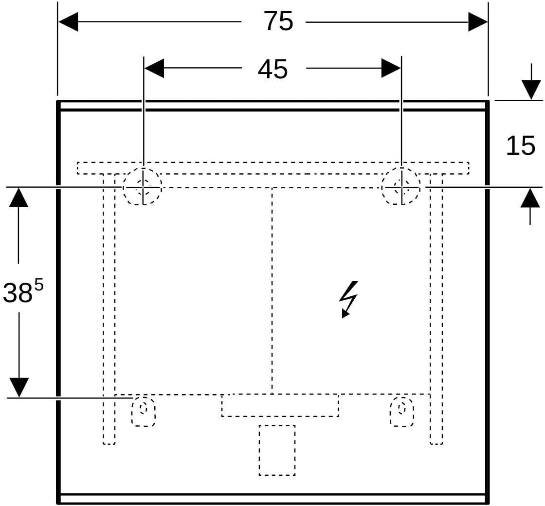 Geberit Option Plus Lichtspiegel 40x70 cm, direkte & indirekte LED-Beleuchtung, Aluminium eloxiert