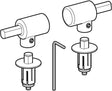 Geberit Set Scharniere für WC-Sitz Flow mit Absenkautomatik, verchromt