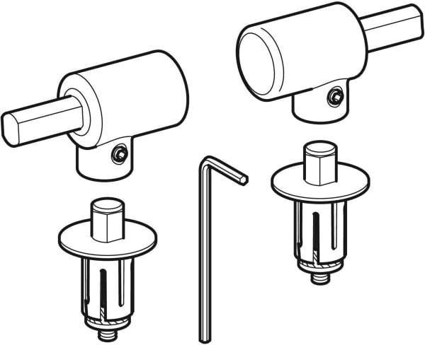 Geberit Set Scharniere für WC-Sitz Flow mit Absenkautomatik, verchromt