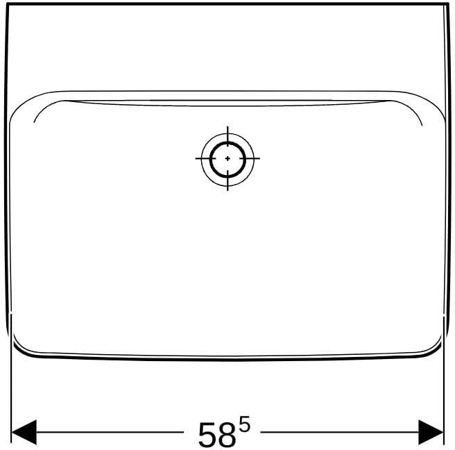 Geberit Renova Plan Aufsatzwaschtisch 60x48 cm ohne Hahnloch & Überlauf, weiß