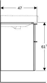 Geberit Smyle Unterschrank für Waschtisch eckig mit 2 Schubladen 118,4 cm sandgrau