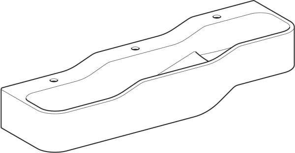 GEBERIT Bambini Spiel- und Waschlandschaft 140 cm – 3 Waschplätze, 3 Hahnlöcher, weiß-alpin matt