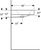 Geberit iCon Waschtisch 60 cm weiß mit Hahnloch und Überlauf