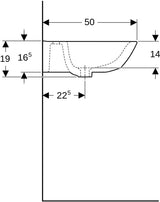 Geberit Renova Waschtisch 60x48 cm mit Hahnloch mittig, ohne Überlauf, weiß, KeraTect