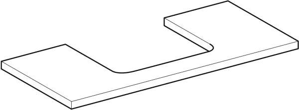 Geberit ONE Waschtischplatte 75x3x47 cm weiß hochglänzend mit mittigem Ausschnitt für Aufsatzwaschtisch