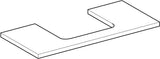 Geberit ONE Waschtischplatte 75x3x47 cm weiß hochglänzend mit mittigem Ausschnitt für Aufsatzwaschtisch
