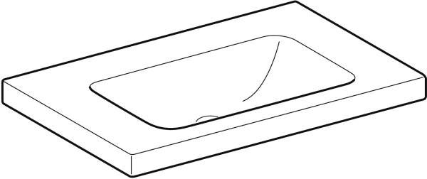 Geberit iCon Light Waschtisch 75x48 cm mit Ablagefläche, Hahnloch, Überlauf, weiß