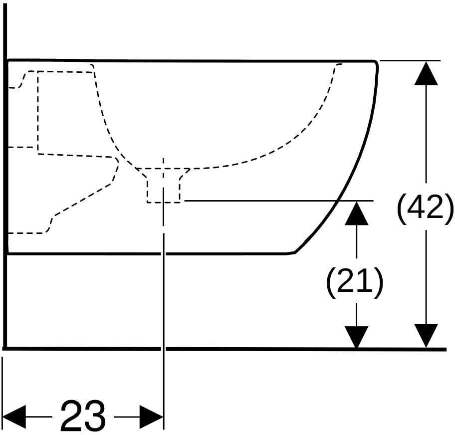 Geberit Acanto Wandbidet mit Überlauf, geschlossene Form, T: 53 cm, weiß