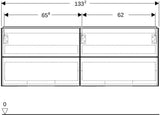 Geberit ONE Waschtischunterschrank 4 Schubladen 133,2 cm weiß hochglänzend wandhängend