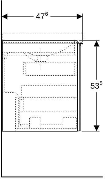 Geberit Acanto Unterschrank für Doppelwaschtisch – 2 Schubladen, 119 cm, Weiß Hochglanz