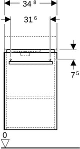 Geberit Renova Compact Unterschrank für Handwaschbecken 34,8 cm, 1 Tür, weiß