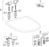 Geberit Vitelle WC-Sitz mit Deckel, Duroplast weiß glänzend, Edelstahl Scharniere