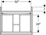 Geberit Renova Plan Unterschrank für Möbelwaschtisch, 1 Schublade, Nussbaum hickory hell, 53,8 cm