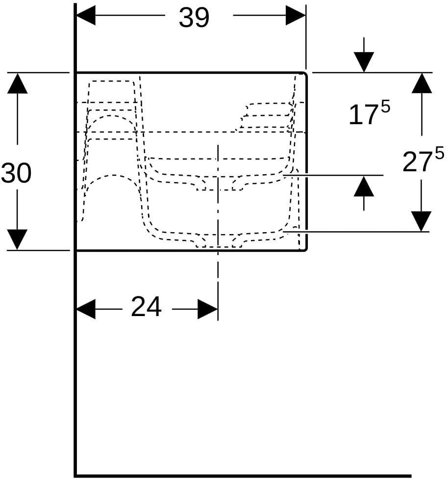 Geberit Bambini Spiel- und Waschlandschaft 140 cm, 3 Waschplätze, ohne Hahnloch, weiß