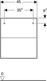 GEBERIT ONE Seitenschrank mit 2 Schubladen, 45 x 49,2 x 47 cm, weiß hochglänzend