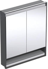 Geberit ONE Spiegelschrank mit Nische & ComfortLight, 2 Türen, 75x90x15 cm, schwarz matt
