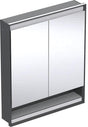 Geberit ONE Spiegelschrank mit Nische & ComfortLight, 2 Türen, 75x90x15 cm, schwarz matt